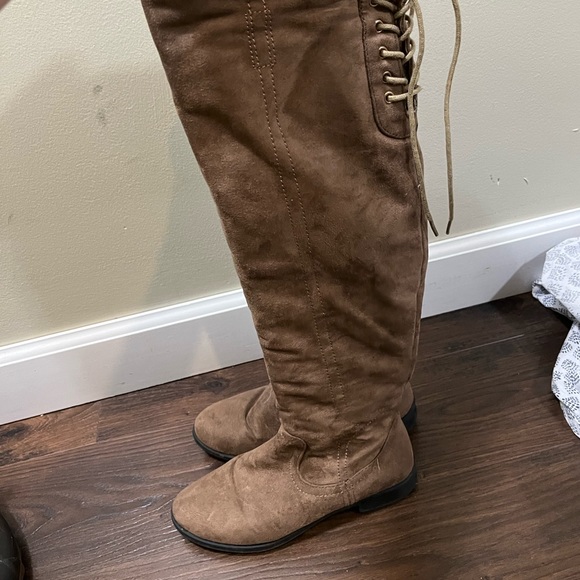 Taupe Knee High Boots - Picture 4 of 8
